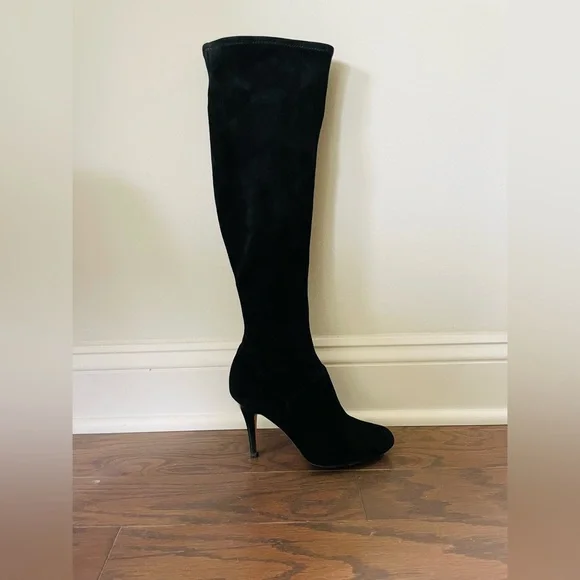 COLE HAAN NIKE AIR Black Suede Pull On Boots Size 6.5 B